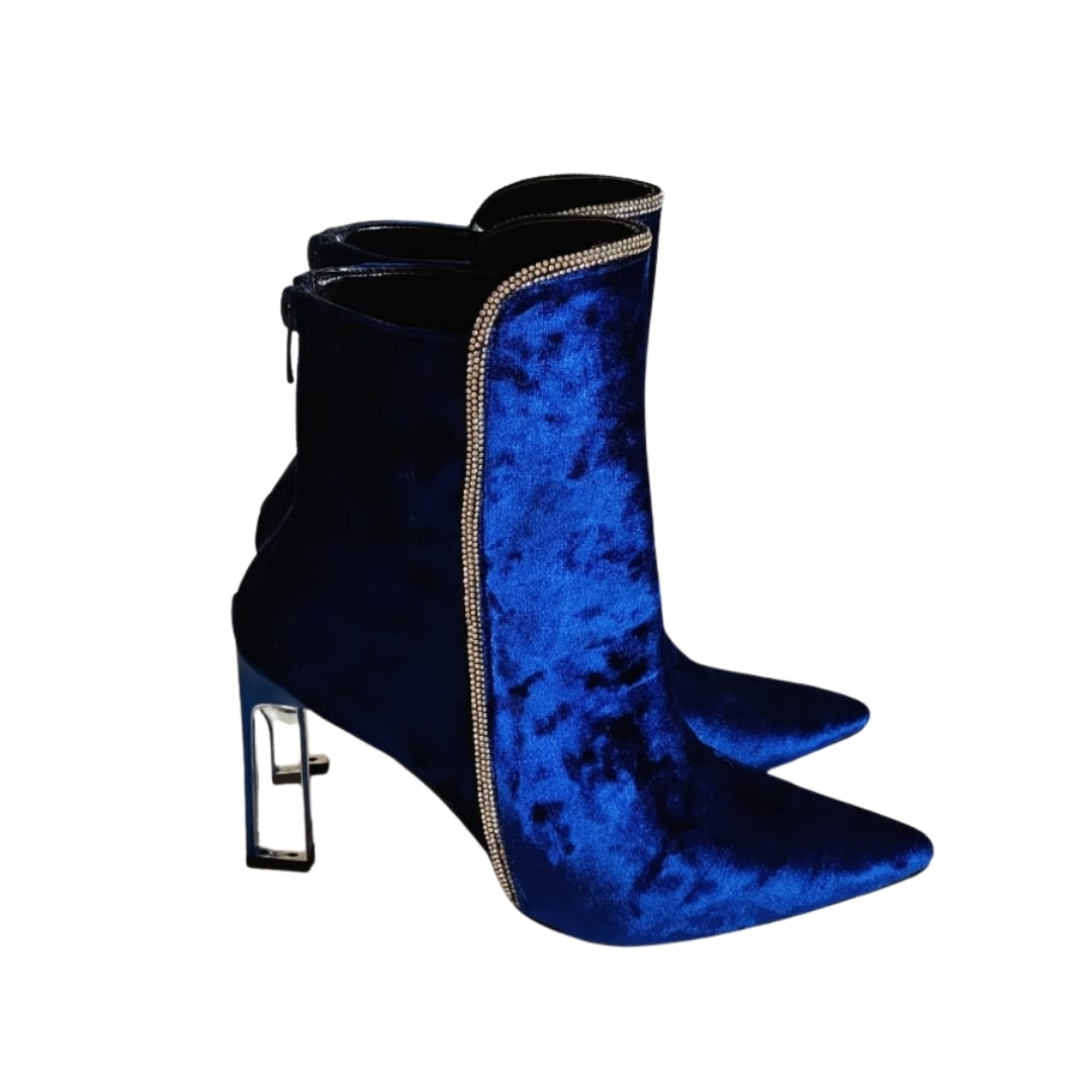 Parliament Mavi Renk Sitiletto Kadife Bot