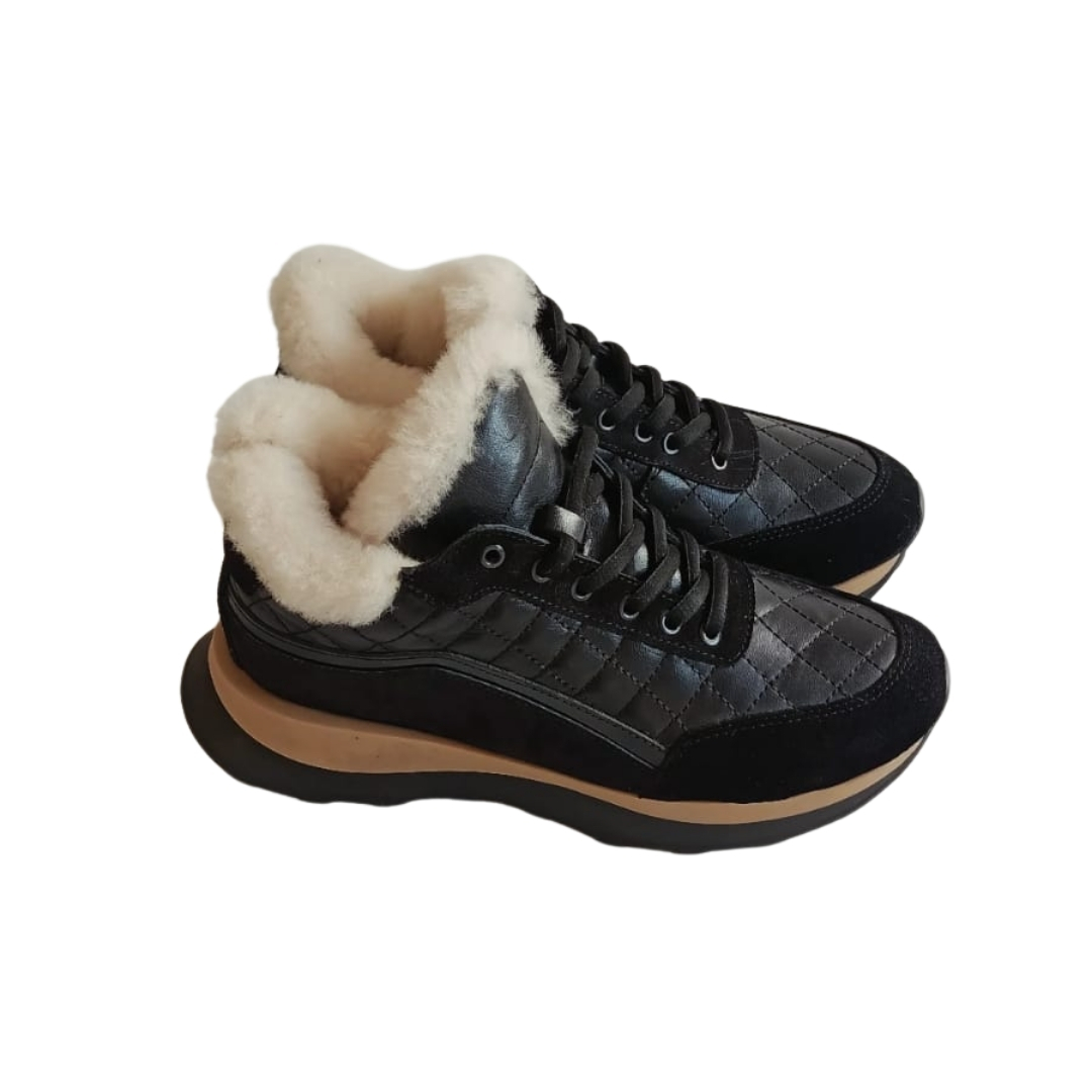 Siyah Renk & Deri Süet Deri Spor Ayakkabı