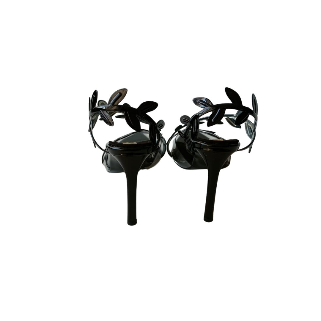 Siyah Renk Metalik Stiletto Ayakkabı